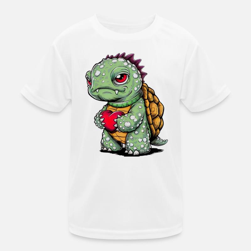 Schildkröte mit Herz Kinder Funktions-T-Shirt