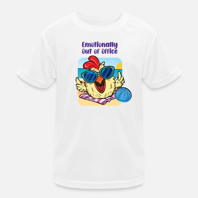 Chicken on the Beach – Mentally Checked Out - Kids Functional T-Shirt - white