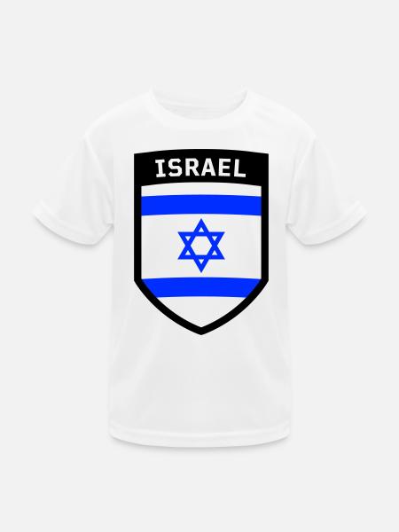 Coat of Arms Israel Star of David Jewish Flag Flag Stand - Kids Functional T-Shirt - white - Front