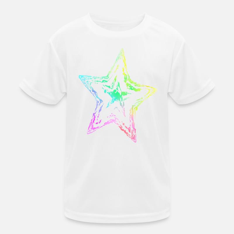 colorful star abstract rainbow gradient Kids Functional T-Shirt