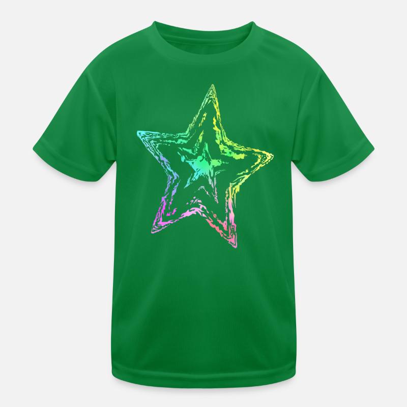 colorful star abstract rainbow gradient Kids Functional T-Shirt