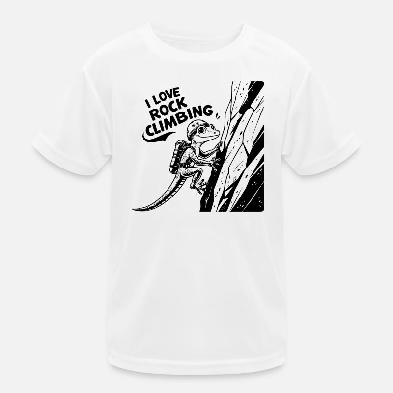 Climbing, rock climbing - Kids Functional T-Shirt - white