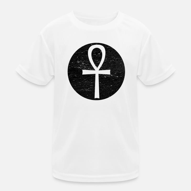 Croix égyptienne Ankh dans cercle noir T-shirt sport Enfant