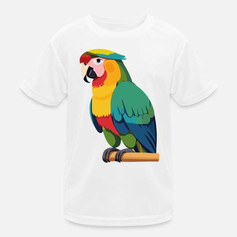 Bunter Papagei nach dem Vorbild der Kunst Kinder Funktions-T-Shirt