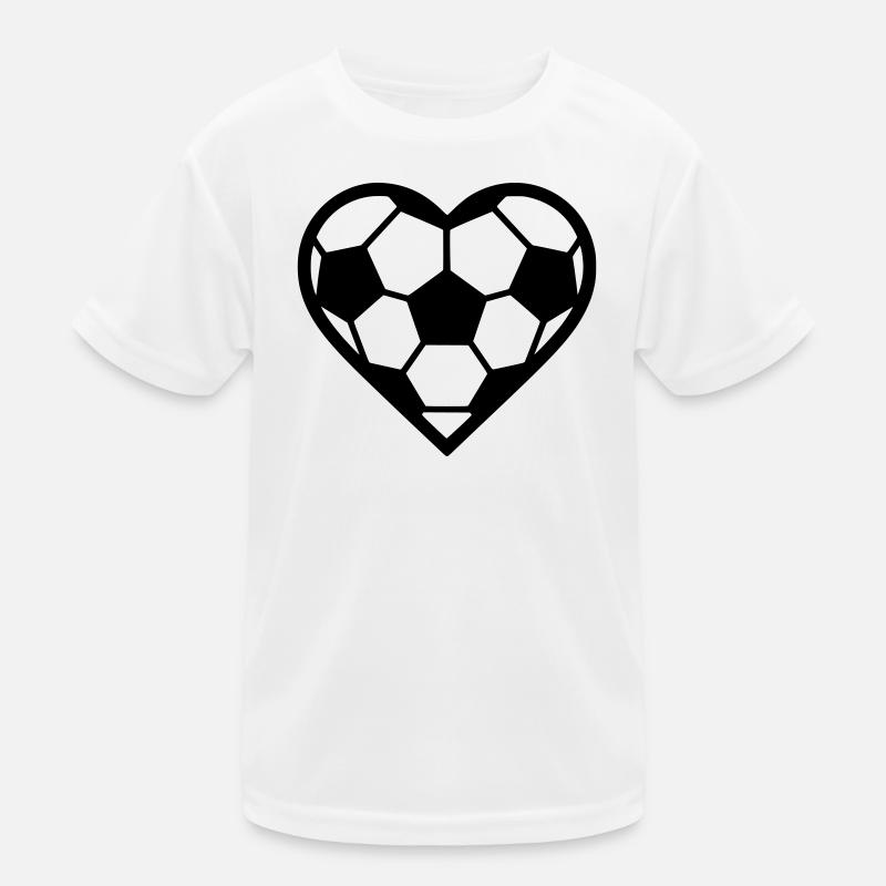 Fussball Herz schwarz Kinder Funktions-T-Shirt