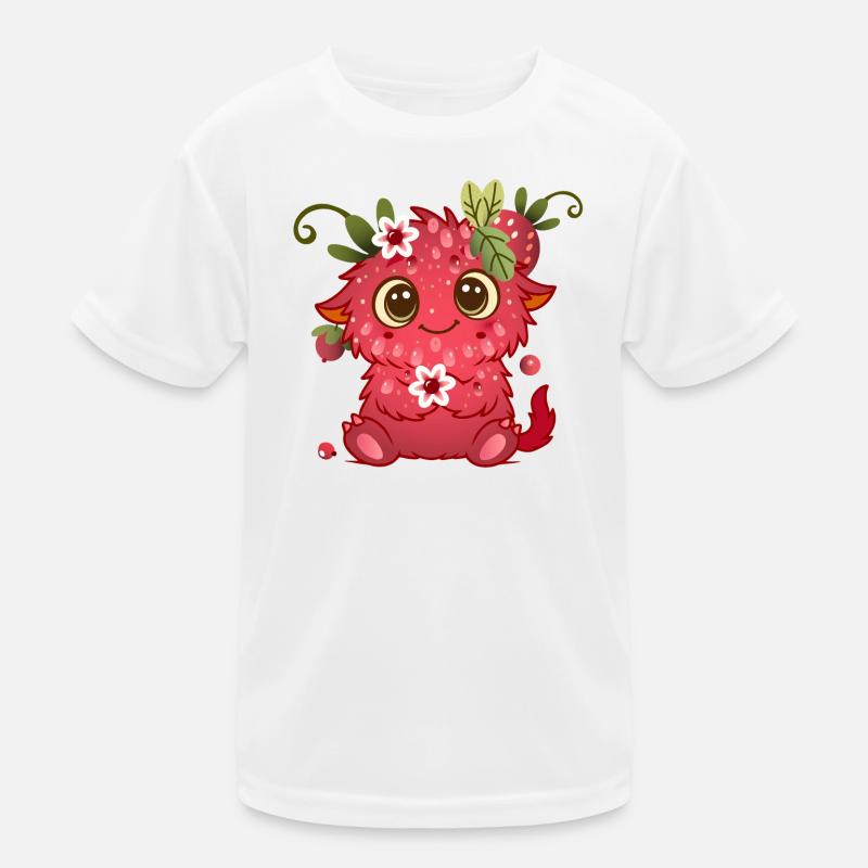 Cute monster in raspberry design Kids Functional T-Shirt