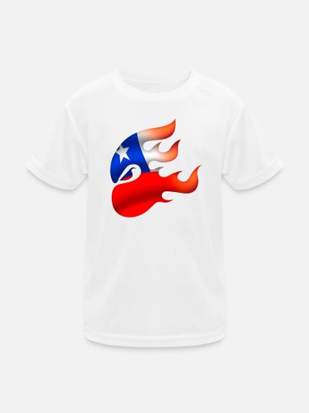 Flag of Chile - Chile - Ninja - Kids Functional T-Shirt - white - Front