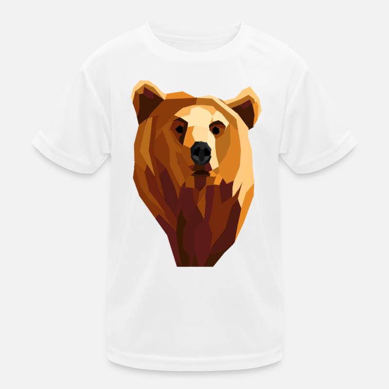Ours géométrique low poly T-shirt sport Enfant