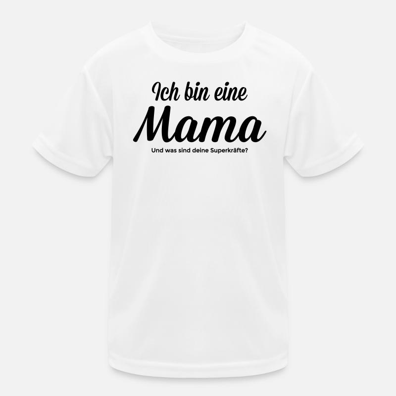 Mama mit Superkraft Kinder Funktions-T-Shirt