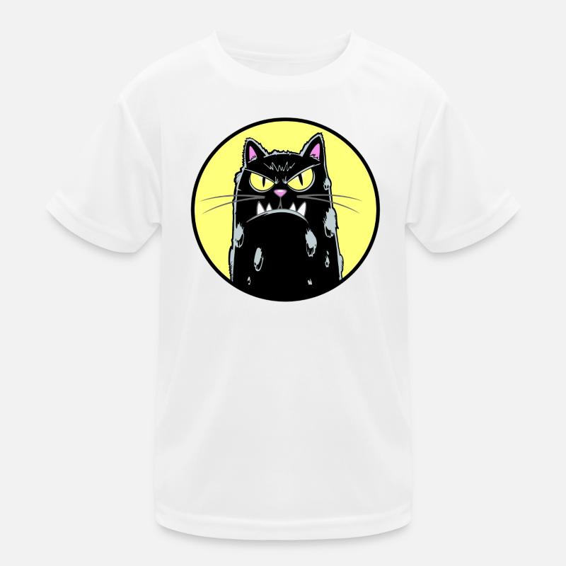Black cat Kids Functional T-Shirt