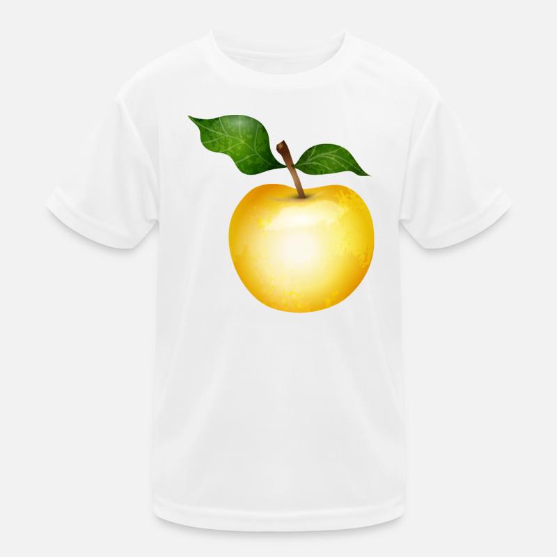 Pomme dorée avec illustration de feuilles vertes T-shirt sport Enfant