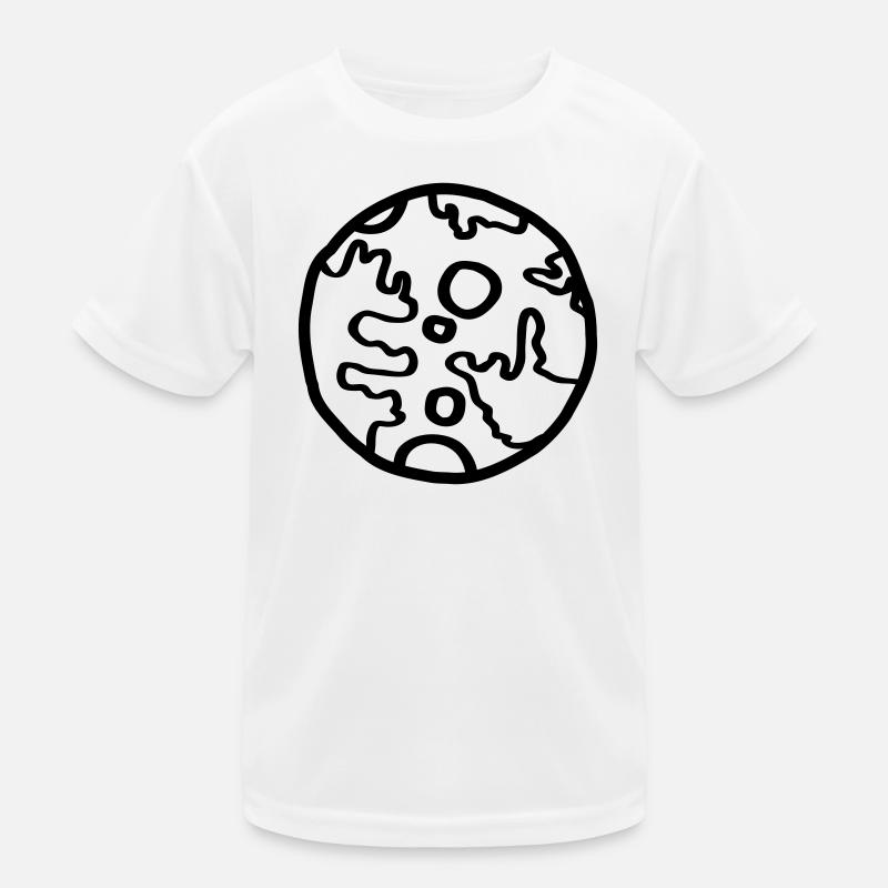 Planet Space Doodle Simple - Kids Functional T-Shirt - white