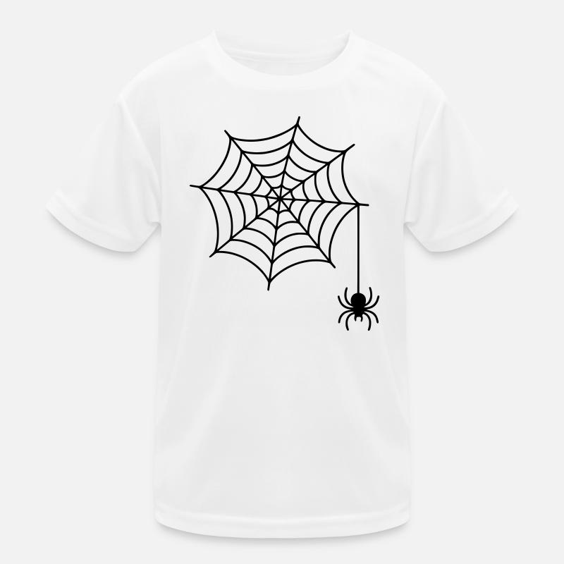 Spider web with spider silhouette Kids Functional T-Shirt