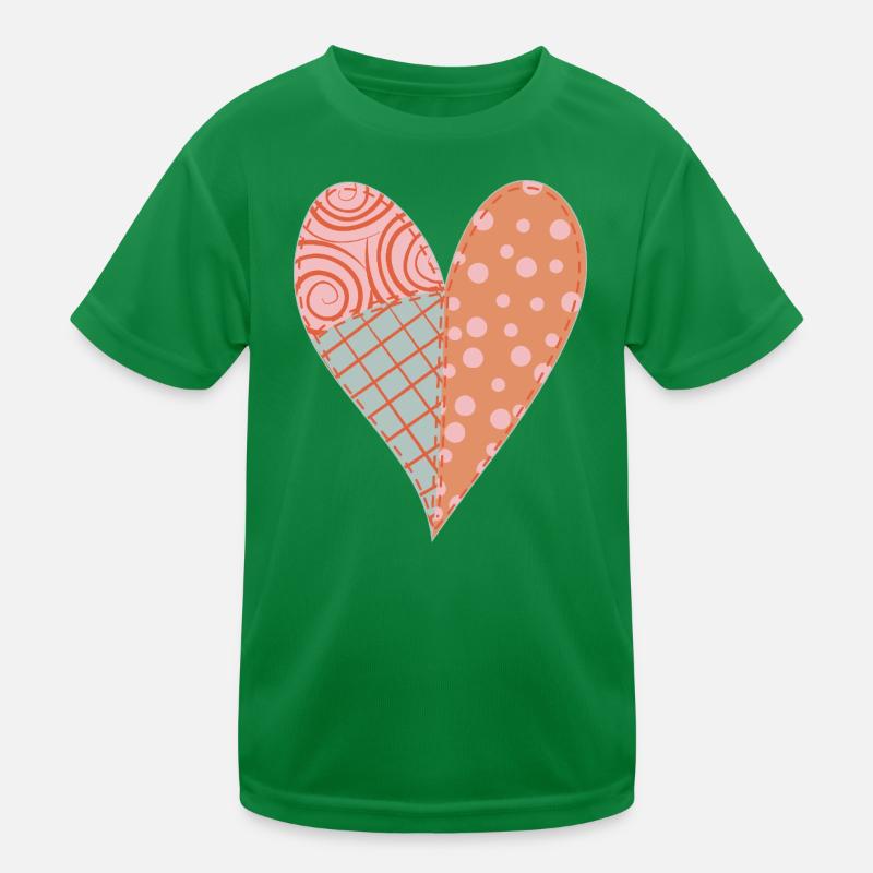 Patchwork Herz Nr. 4 Kinder Funktions-T-Shirt