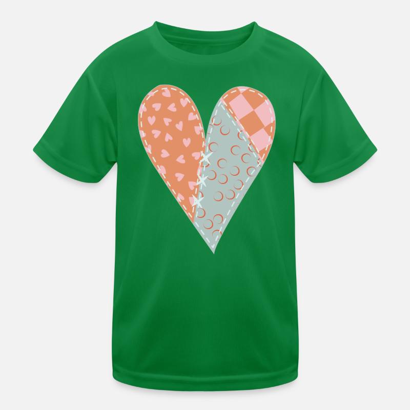 Patchwork Herz Nr. 8 Kinder Funktions-T-Shirt