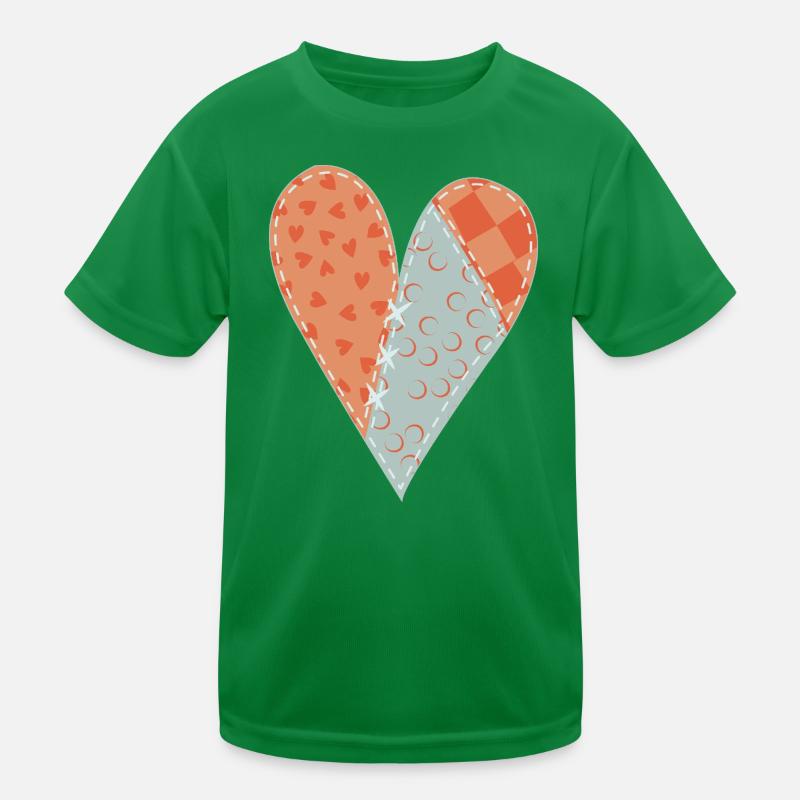 Patchwork Heart No12 Kids Functional T-Shirt