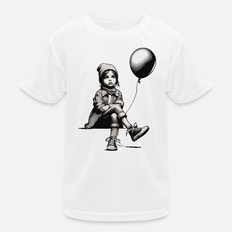 Mädchen mit Luftballon Kinder Funktions-T-Shirt