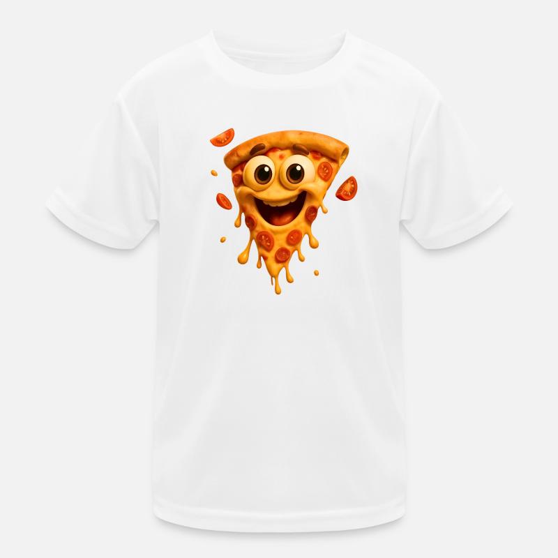 Illustration de visage de pizza heureuse T-shirt sport Enfant