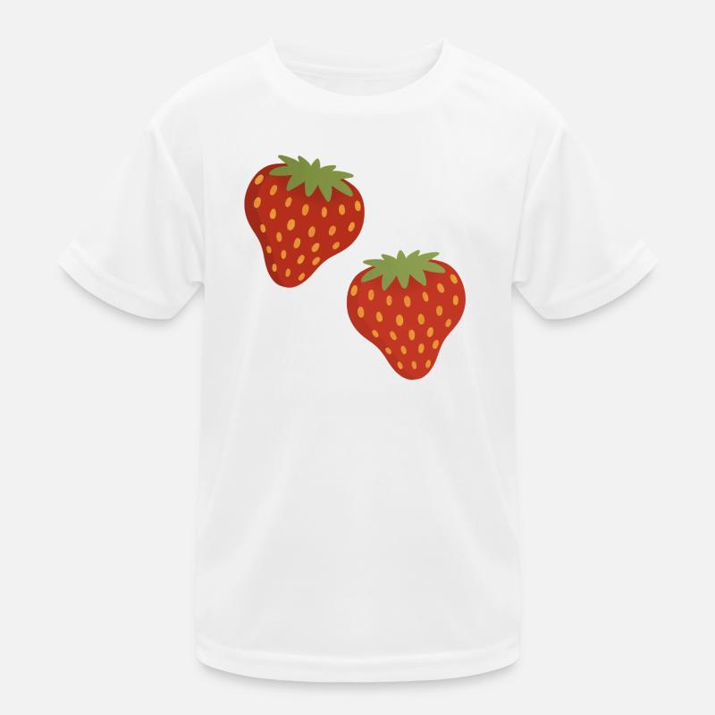 Lebendiges Erdbeermuster für Freizeitkleidung Kinder Funktions-T-Shirt