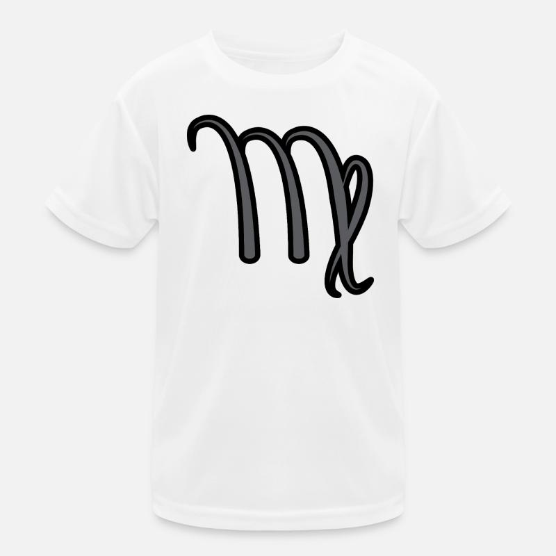 Jungfrau Sternzeichen Symbol Schwarz & Grau - Kinder Funktions-T-Shirt - Weiß