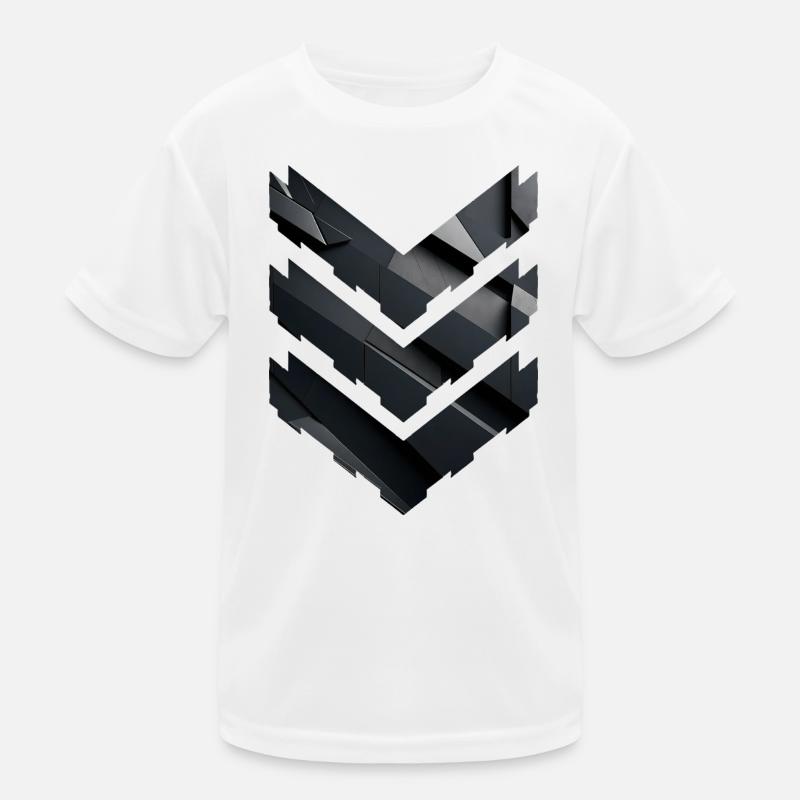 Motif géométrique noir abstrait T-shirt sport Enfant