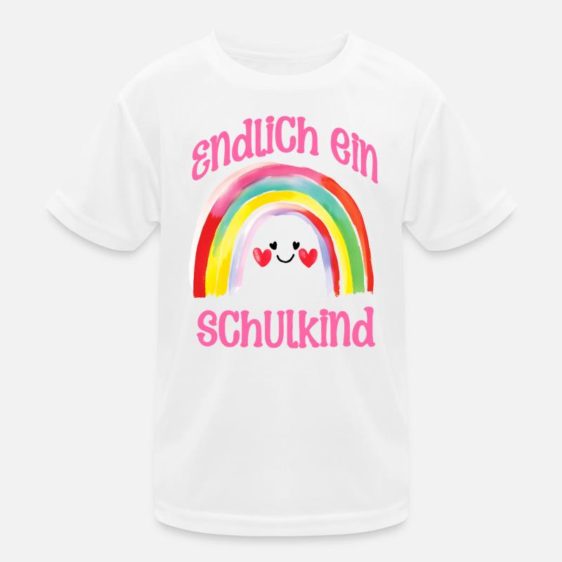 Einschulung Schulkind Regenbogen Mädchen Spaß Kinder Funktions-T-Shirt