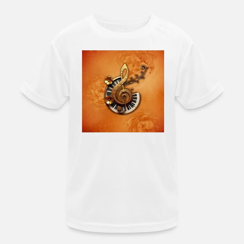 Abstract Musical Style with Florals Kids Functional T-Shirt