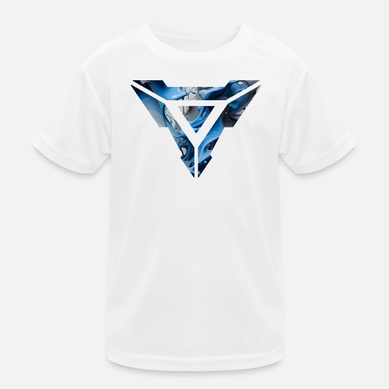 Design triangulaire fluide bleu abstrait T-shirt sport Enfant