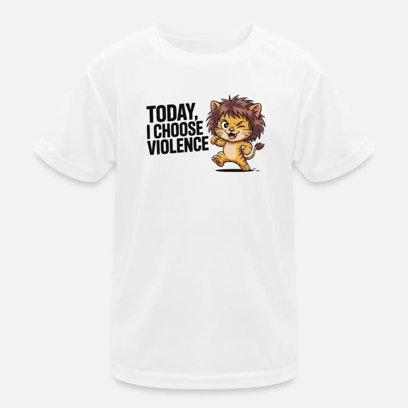 Kitten with wildness motto Kids Functional T-Shirt