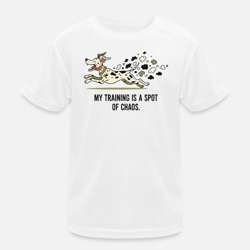 Mein Training ist ein Fleckchen Chaos - Kinder Funktions-T-Shirt - Weiß