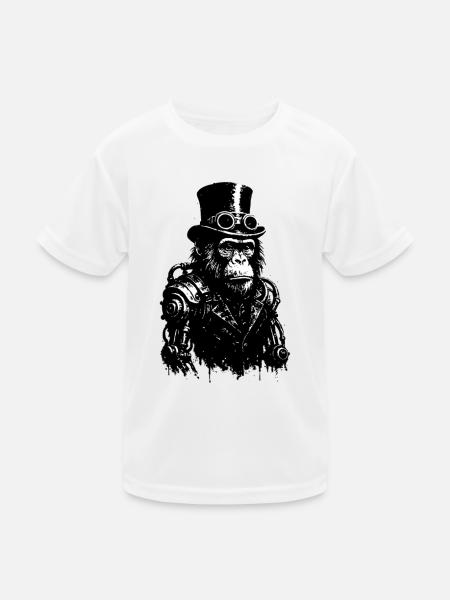 Robot Monkey - Kids Functional T-Shirt - white - Front