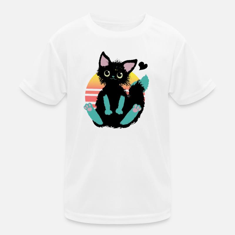 Doodle Cat Kids Functional T-Shirt