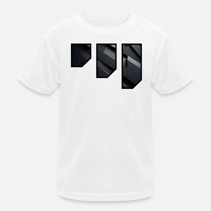 Geometric Dark Facade Pattern Kids Functional T-Shirt