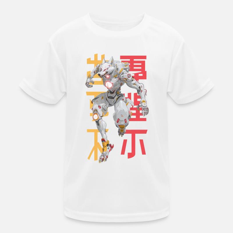 Conception futuriste Wolf Mecha T-shirt sport Enfant