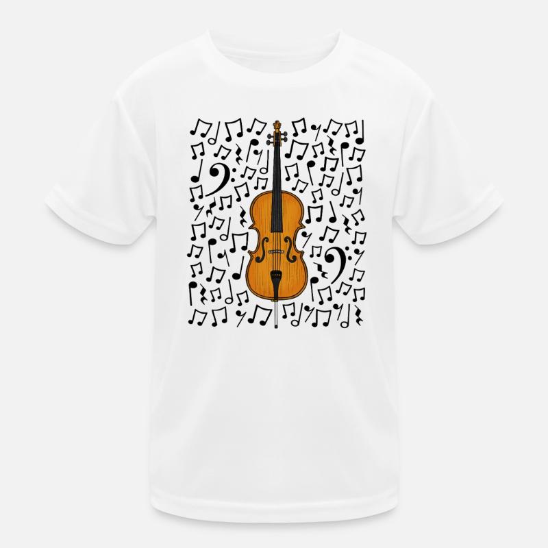 Cello Musical Notes Cellist String Musician Kids Functional T-Shirt