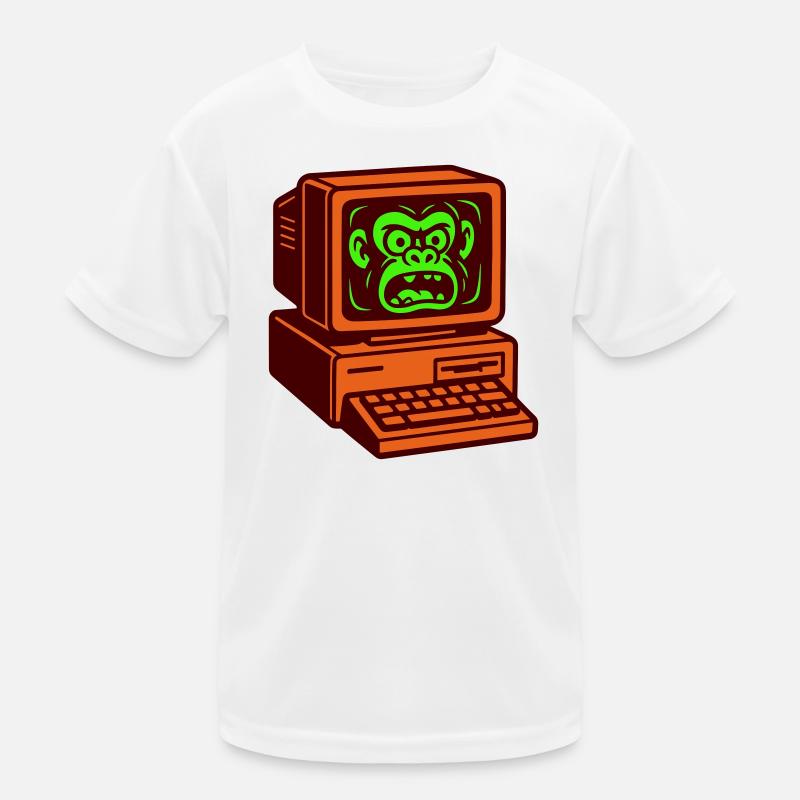 Computer Monkey Kids Functional T-Shirt