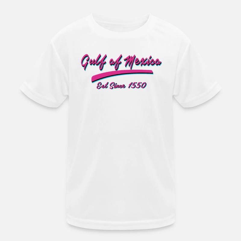 Retro-Textdesign vom Golf von Mexiko Kinder Funktions-T-Shirt