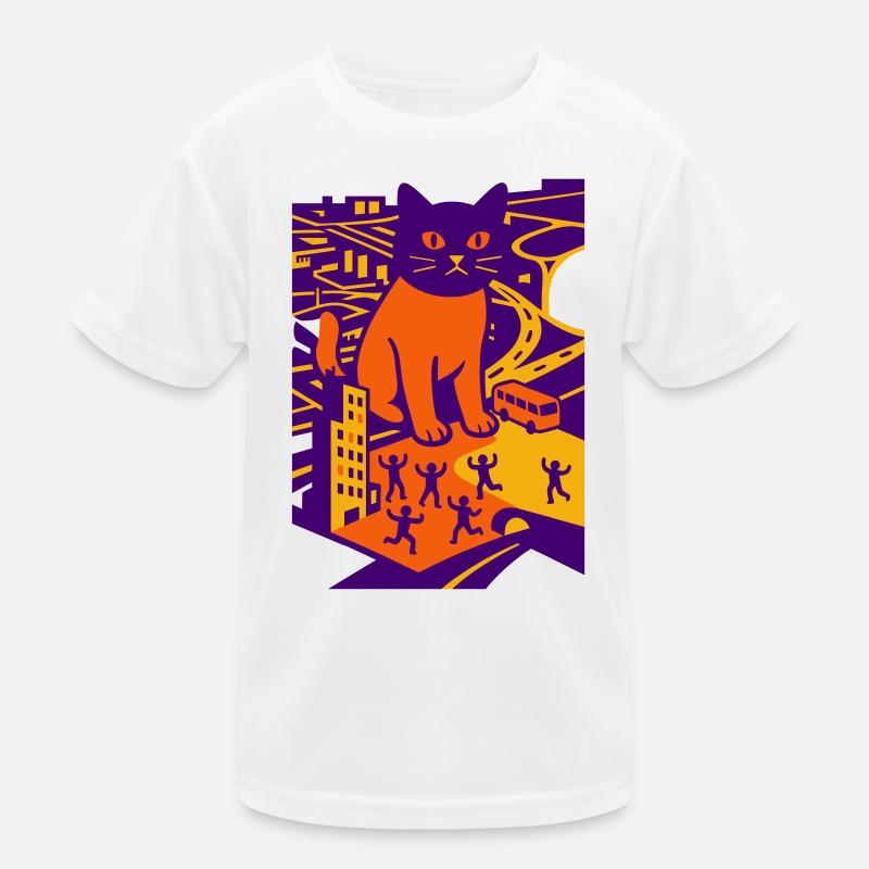 Chat géant dans la ville T-shirt sport Enfant