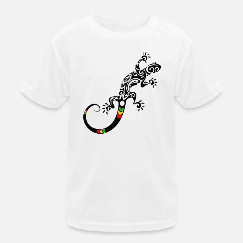 Lebendiges Tribal-Salamander-Design Kinder Funktions-T-Shirt