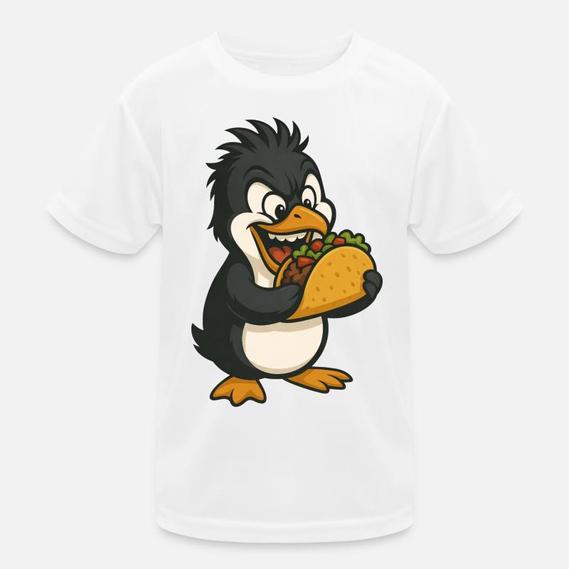 Cool Pingouin Taco Mexique Restauration rapide Humain T-shirt sport Enfant