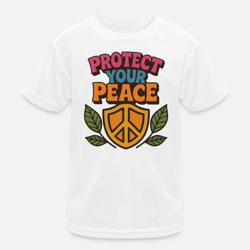 Protect Your Peace Peace Sign Illustration Kids Functional T-Shirt