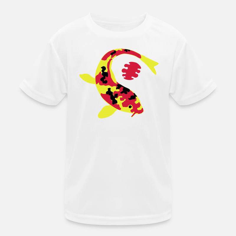Abstract fish in bright colors - Kids Functional T-Shirt - white