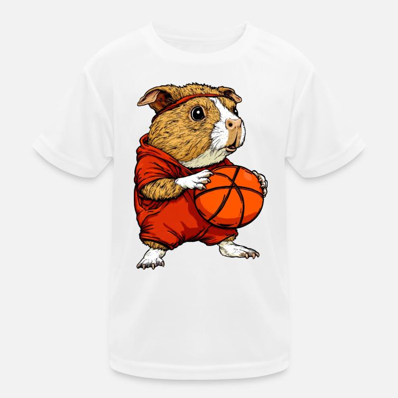 Cochon d’Inde basketteur / basketteur Meersc - T-shirt sport Enfant - blanc