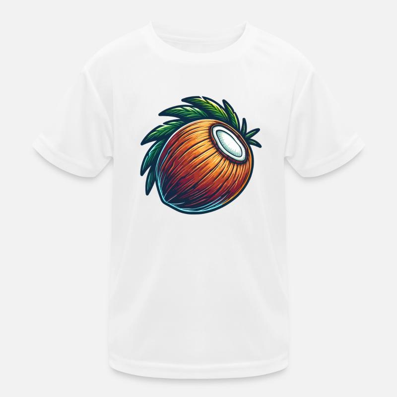 Walnut Tropical Fruit Illustration Kids Functional T-Shirt