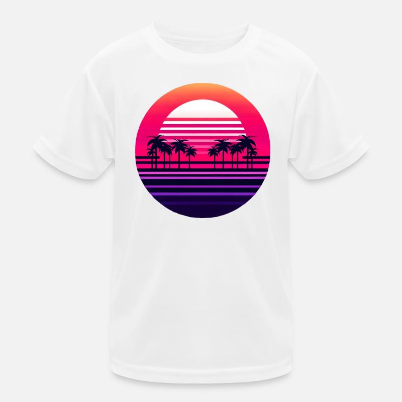 Neon Sunset Palmlands Kinder Funktions-T-Shirt