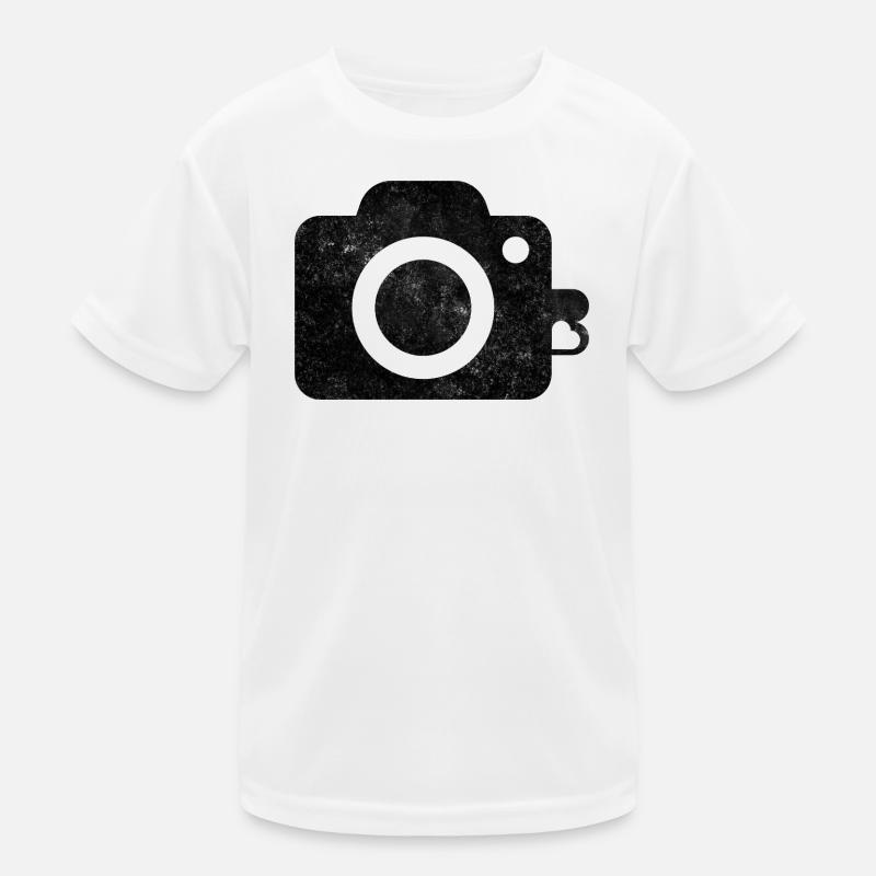 Cam logo design - Kinder Funktions-T-Shirt - Weiß