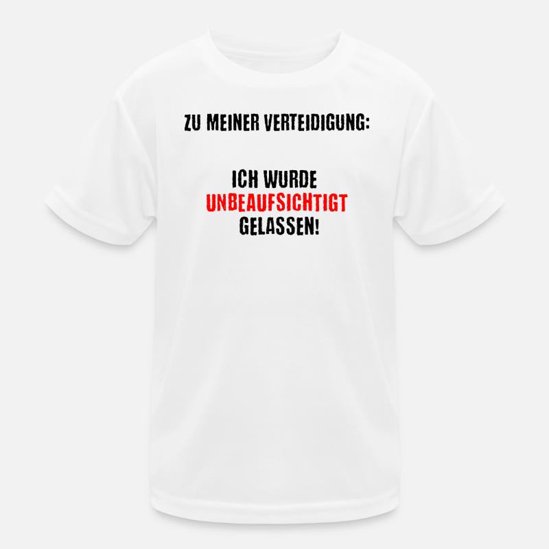 Left Unattended, Warning on T-Shirt Kids Functional T-Shirt