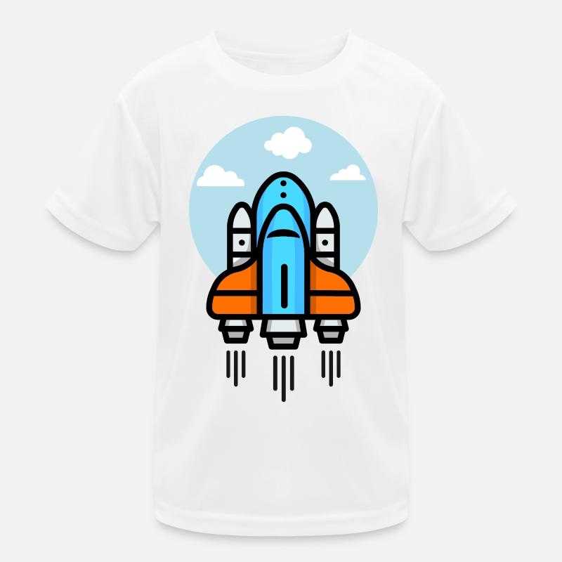 Futuristic Spacecraft Illustration Kids Functional T-Shirt