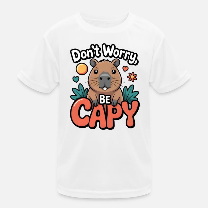 Skurrile Capybara Cheer Illustration Kinder Funktions-T-Shirt