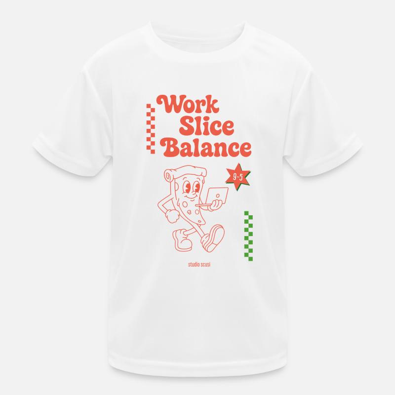 Work Slice Balance by studio scusi - Kinder Funktions-T-Shirt - Weiß